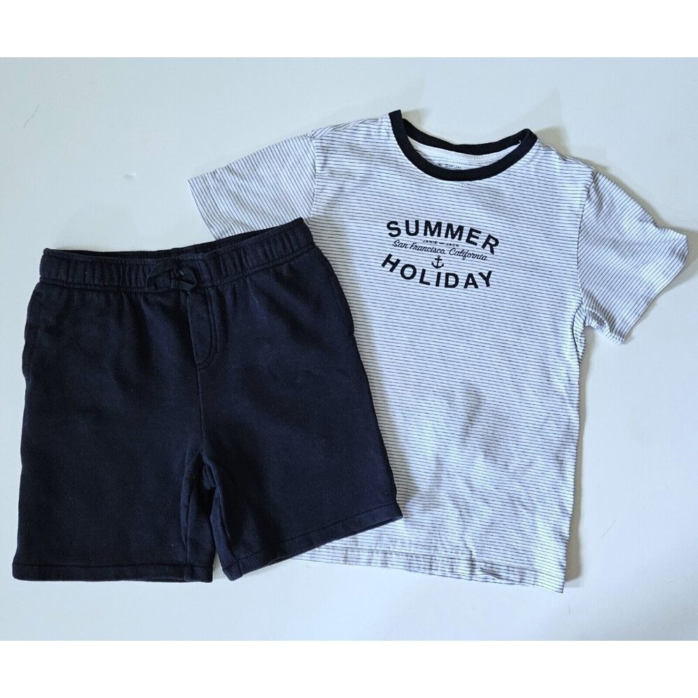 Janie and Jack 12 Boys Summer Holiday Graphic Tee T-Shirt Shorts Set